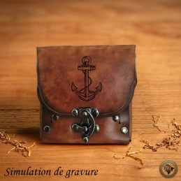 Étui Cigarettes Cuir "Le Garde-Clope" – Thème Pirate & Marine | D'Cuir