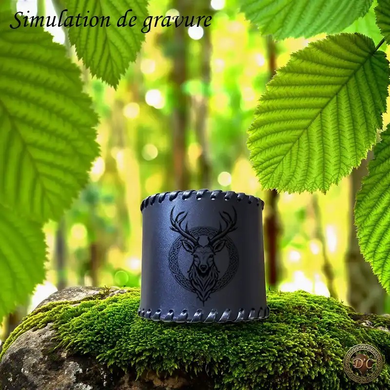 Bracelet Cuir Tressé Animaux | Manchette "Couture" Réglable | D'Cuir