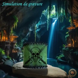 Bracelet de Force "Mastok" Pirate | Manchette Cuir Tressée Flibustier | D'Cuir