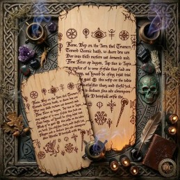 Parchemin "Sort d'Invocation" - Décoration Ésotérique et Accessoire de Jeu A4 & A5 | D'Cuir