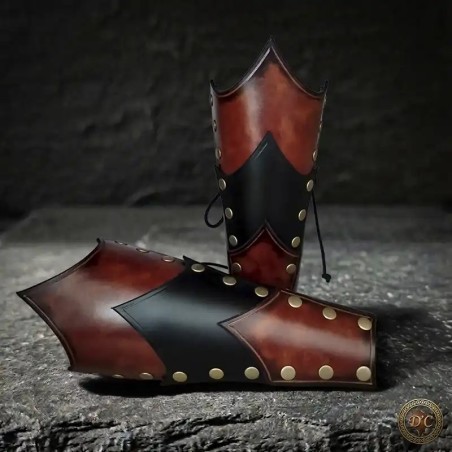 Canons d'avant-bras en Cuir "Démonis" – Protections fantastiques pour GN | D'Cuir