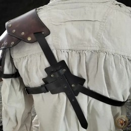 Spalière en Cuir "Limfyr" – Épaulière Segmentée et Modulaire pour GN | D'Cuir