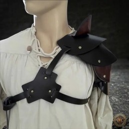 Spalière en Cuir "Pendragon" – Épaulière Noble et Modulaire pour GN | D'Cuir