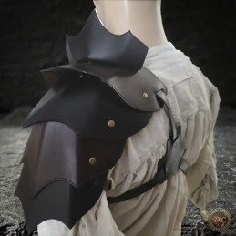 Ensemble Armure en Cuir "Demonis" – Cache-Cœur et Épaulières pour GN | D'Cuir