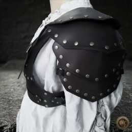 Ensemble Armure en Cuir "Limfyr" – Cache-Cœur et Épaulières pour GN | D'Cuir