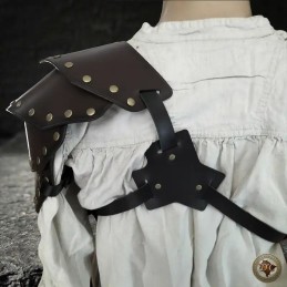Ensemble Armure en Cuir "Limfyr" – Cache-Cœur et Épaulières pour GN | D'Cuir