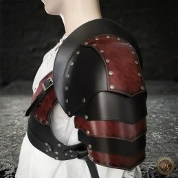 Ensemble Armure en Cuir "Galahad" – Cache-Cœur et Épaulières pour GN | D'Cuir