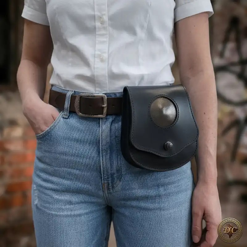 Pochette de Ceinture en Cuir "Opale" – Sacoche Verticale au Design Épuré et Chic | D'Cuir