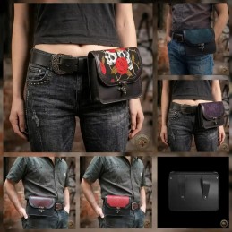 Pochette de Ceinture en Cuir "Oregon" – Sacoche Artisanale au Design Géométrique | D'Cuir