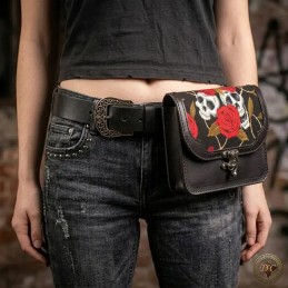 Pochette de Ceinture en Cuir "Oregon" – Sacoche Artisanale au Design Géométrique | D'Cuir