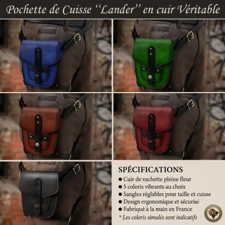 Sacoche de Jambe en Cuir « Lander » – Pochette Holster Artisanale | D'Cuir