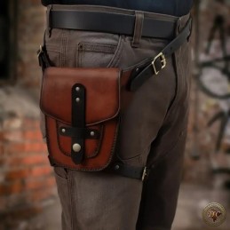 Sacoche de Jambe en Cuir « Lander » – Pochette Holster Artisanale | D'Cuir