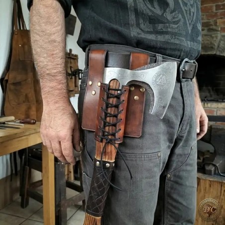 Étui Porte-Hache de Ceinture en Cuir – Modèle Lacé Haute Résistance | D'Cuir