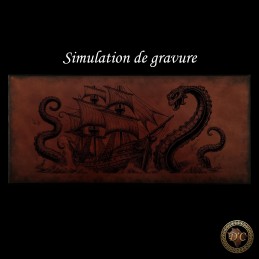 Porte-Bouteille Ceinture en Cuir - Motif Kraken | D'Cuir