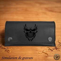 Blague à Tabac Cuir "Metal" – Look Rock & Finition Artisanale| D'Cuir