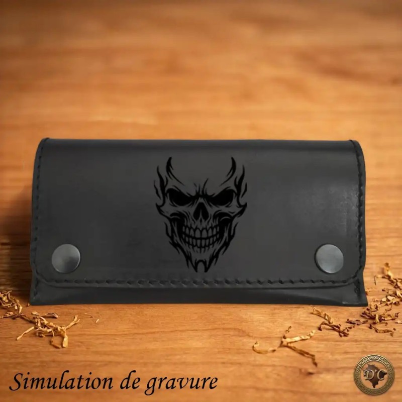 Blague à Tabac Cuir "Metal" – Look Rock & Finition Artisanale| D'Cuir