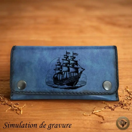 Blague à Tabac Cuir "Pirates" – Accessoire Pirate & Travail Artisanal| D'Cuir