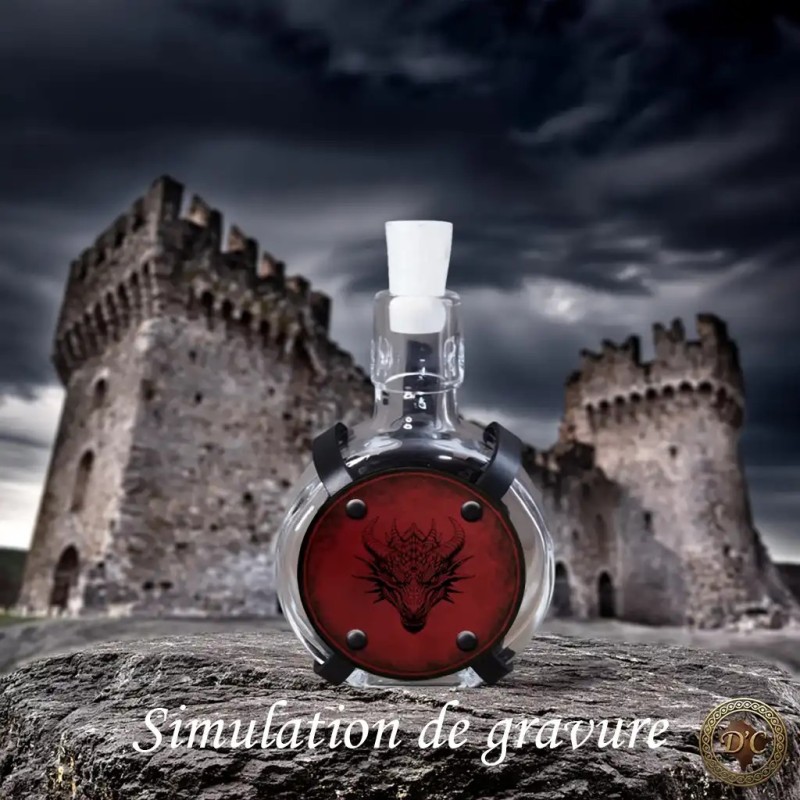 Porte-bouteille Cuir Gravé - Flasque 20cl | D'Cuir
