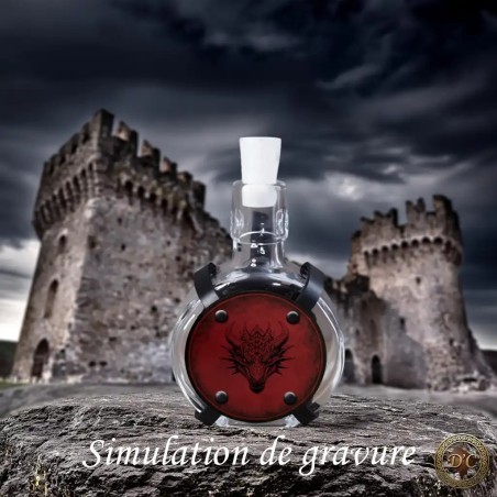 Porte-bouteille Cuir Gravé - Flasque 20cl | D'Cuir