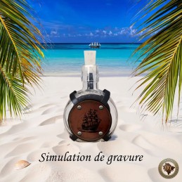 Porte-bouteille Cuir Gravé - Flasque 20cl | D'Cuir