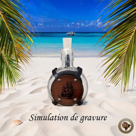 Porte-bouteille Cuir Gravé - Flasque 20cl | D'Cuir