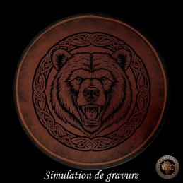 Bracelet Manchette en Cuir Gravé Animaux | Loup, Ours, Cerf | D'Cuir