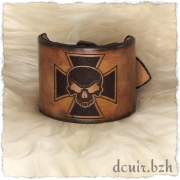 Bracelet Biker large déco laser