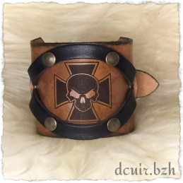 Bracelet Biker large déco laser