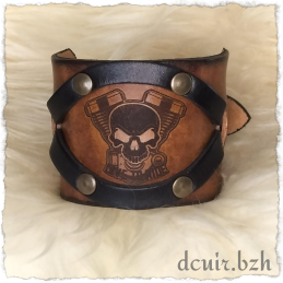 Bracelet Biker large déco laser