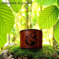 Bracelets en Cuir Gravés Animaux : Loups, Ours | D'Cuir